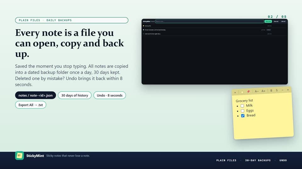 StickyMint screenshot